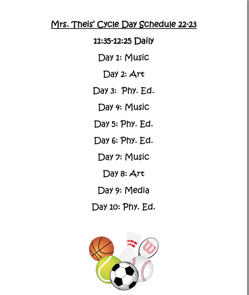 Cycle Day Schedule